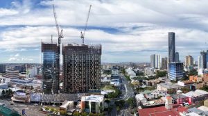 High rise construction Brisbane drone photograph by DroneAce