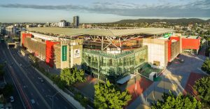 Suncorp Stadium Aerial Drone Panorama mid height DroneAce