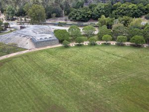 aerial photography Concrib gabion wall 17 Mile Rocks, Parklands Brisbane