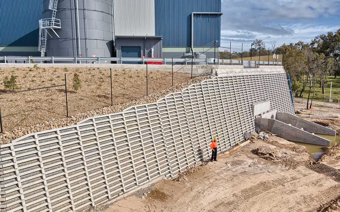 Aerial Photography for Concrib Crib Wall at Berrinba, Brisbane