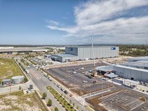 Aerial drone photography Seeana Place Heathwood Land Development with Concrib Segmental wall DroneAce Brisbane