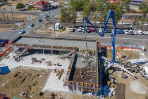 Rosewood library mezzanine floor construction drone photography & video