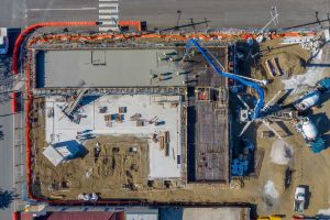 Rosewood library mezzanine floor construction drone photography & video